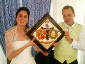regalo de boda heraldica ceramica de pico doble